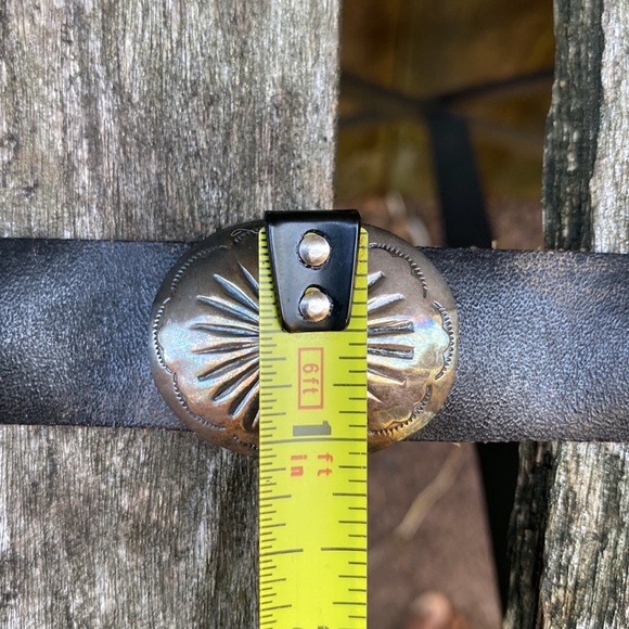 🌹Stunning Vtg Navajo 13 pc Sterling Silver & Turquoise Concho Leather Belt~MINT - Picture 12 of 16